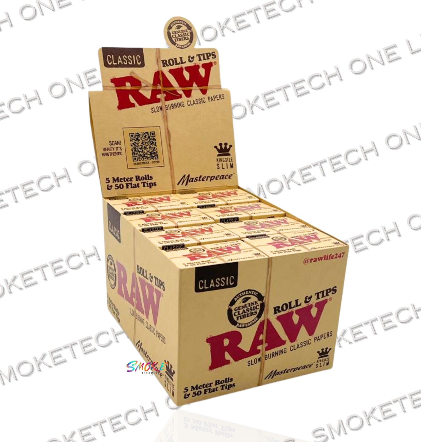 RAW Classic King Size Slim Roll & Tips – Masterpiece Edition (5 Meter Roll + 50 Tips)