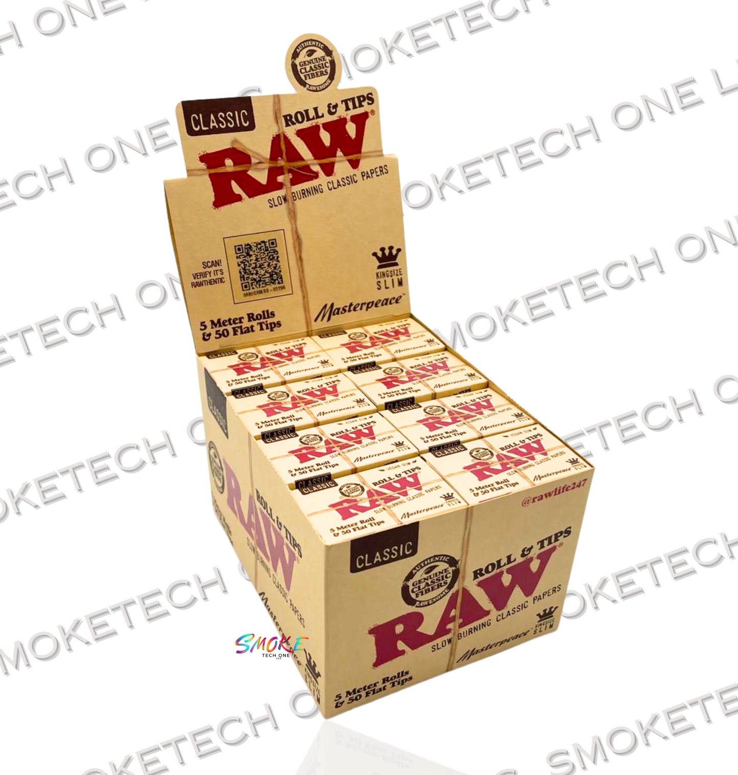RAW Classic King Size Slim Roll & Tips – Masterpiece Edition (5 Meter Roll + 50 Tips)