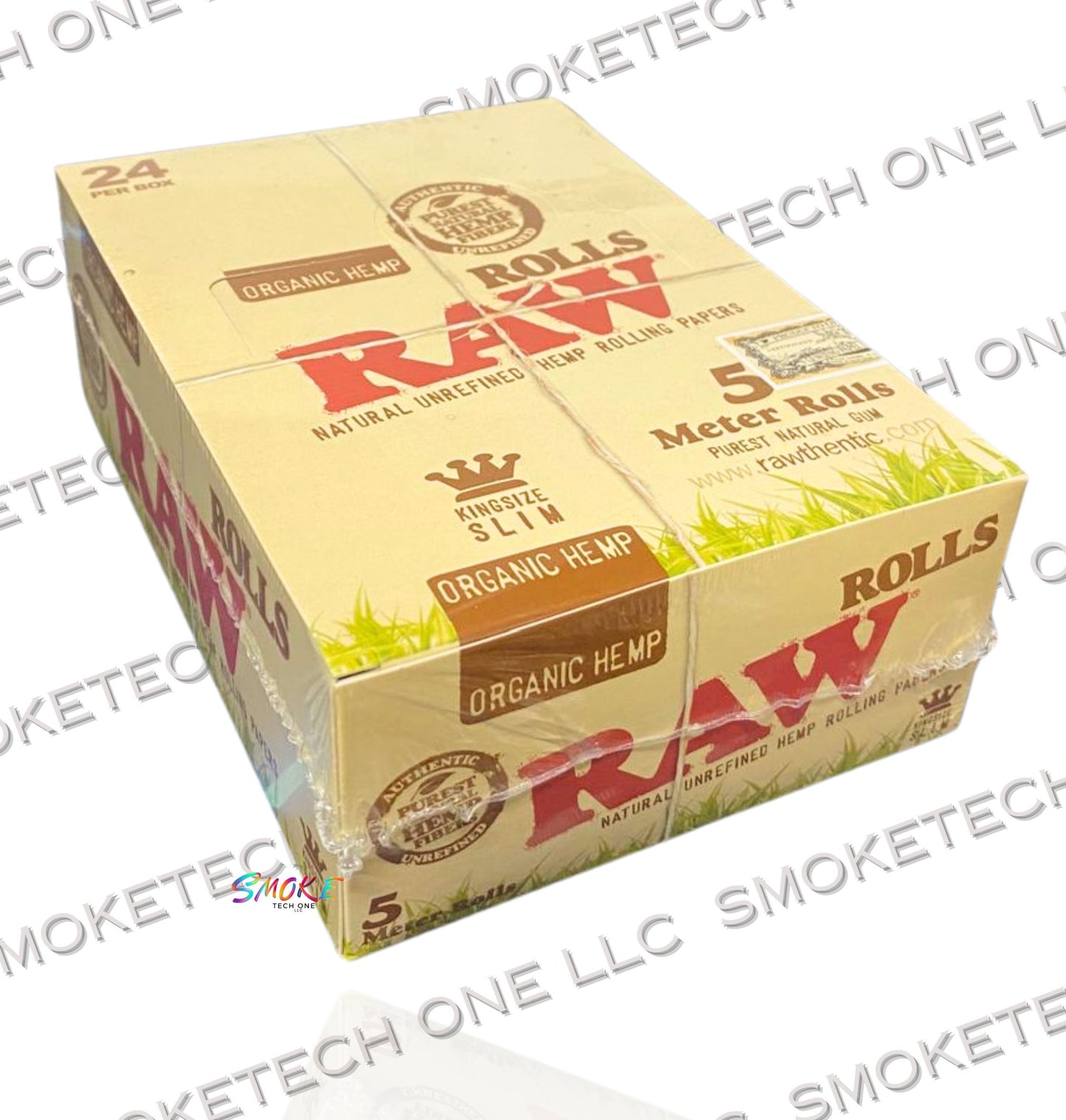 RAW Organic Hemp Rolls 5 Meter – 24 Pack Display | King Size Slim