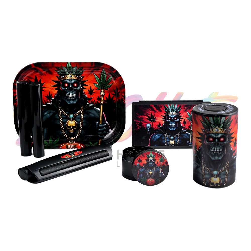The Blaze King Skull 7-Piece Smoking Set SET254-01 – Smoke Tech