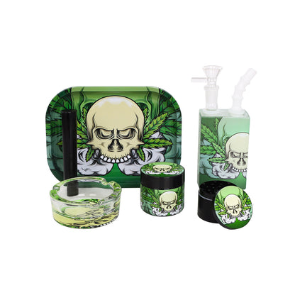 Skull-Themed Smoking Essentials Set