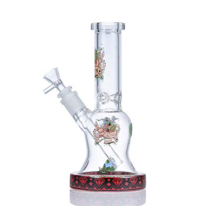 Hispter Floral Pattern Base Glass Bong SF023R