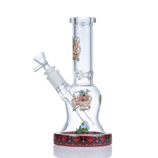 Hispter Floral Pattern Base Glass Bong SF023R