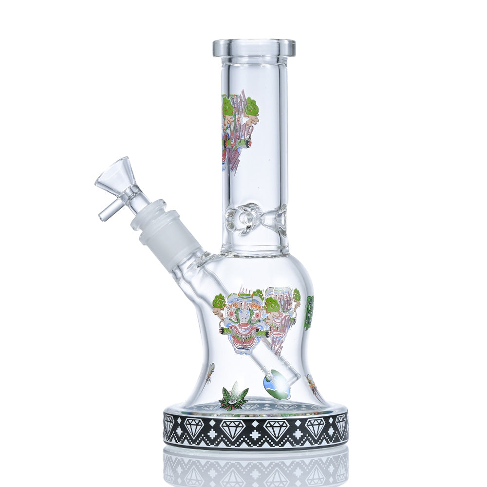 Hispter Floral Pattern Base Glass Bong SF023W