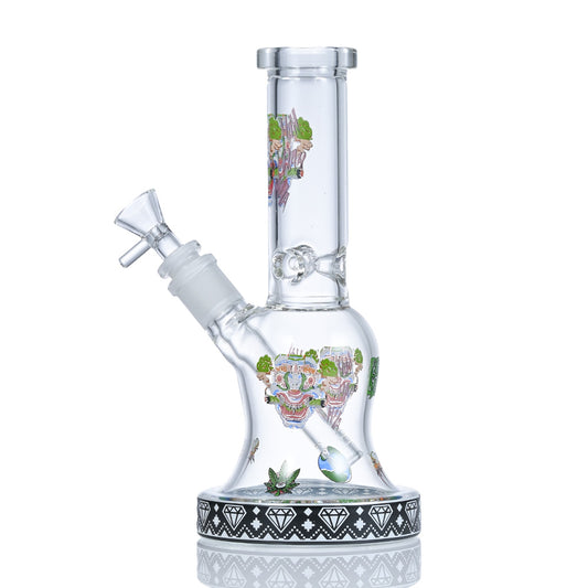 Hispter Floral Pattern Base Glass Bong SF023W
