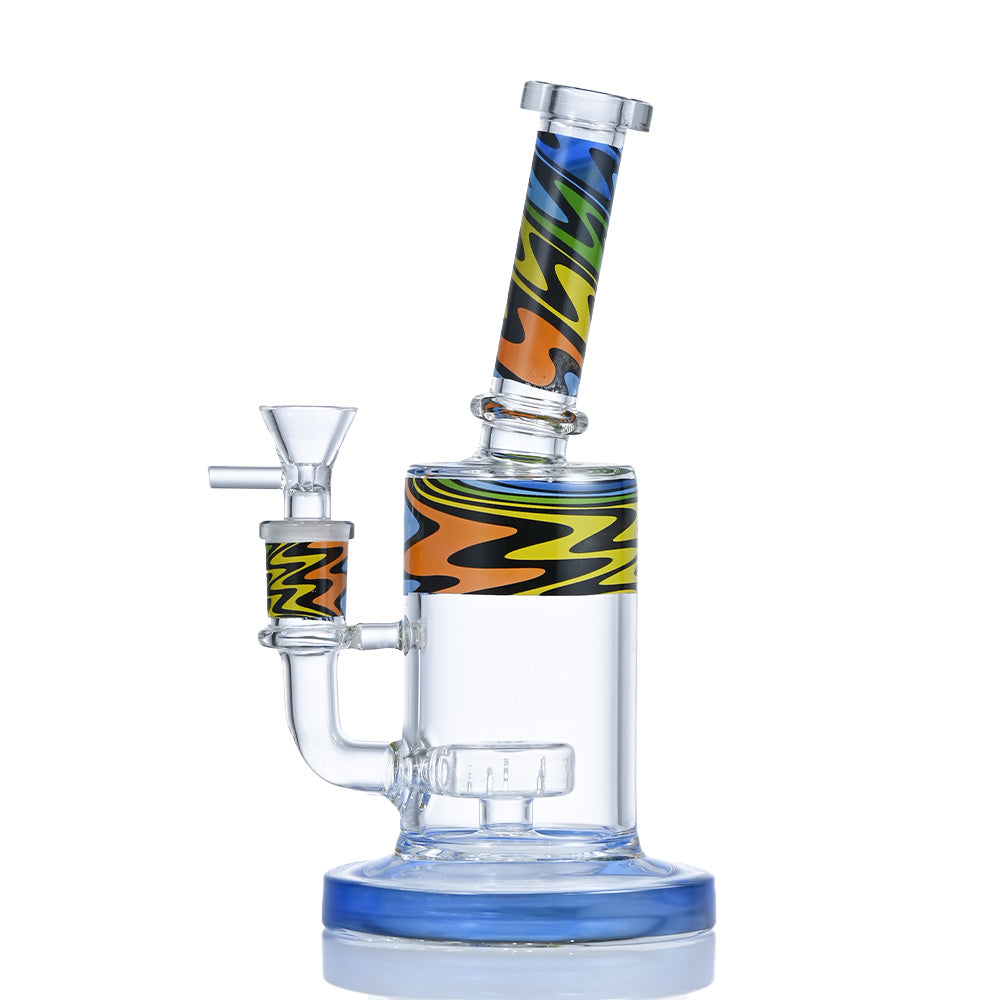 Hipster Zig-Zag Pattern Glass Bong SF026