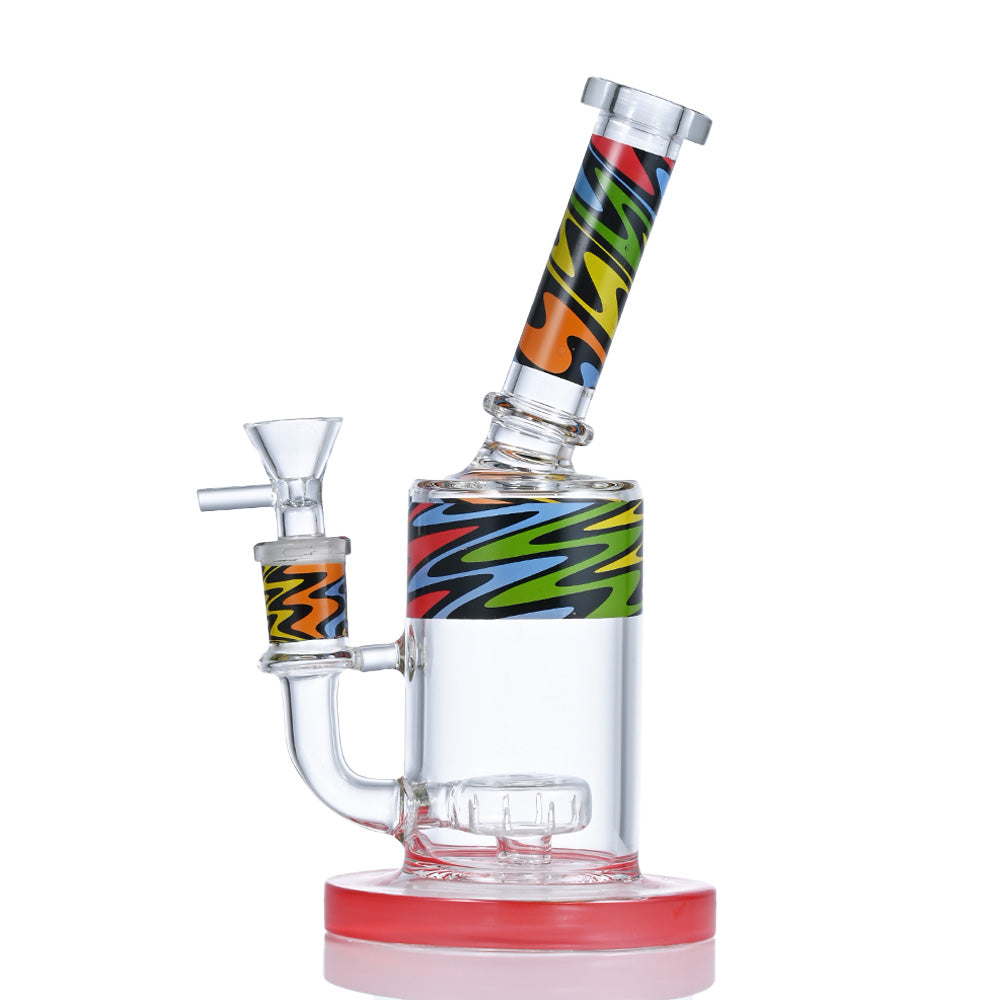 Hipster Zig-Zag Pattern Glass Bong SF026
