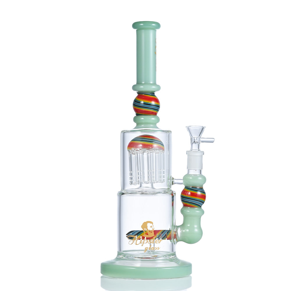 Hipster Tall Blue Perc Glass Bong SF028