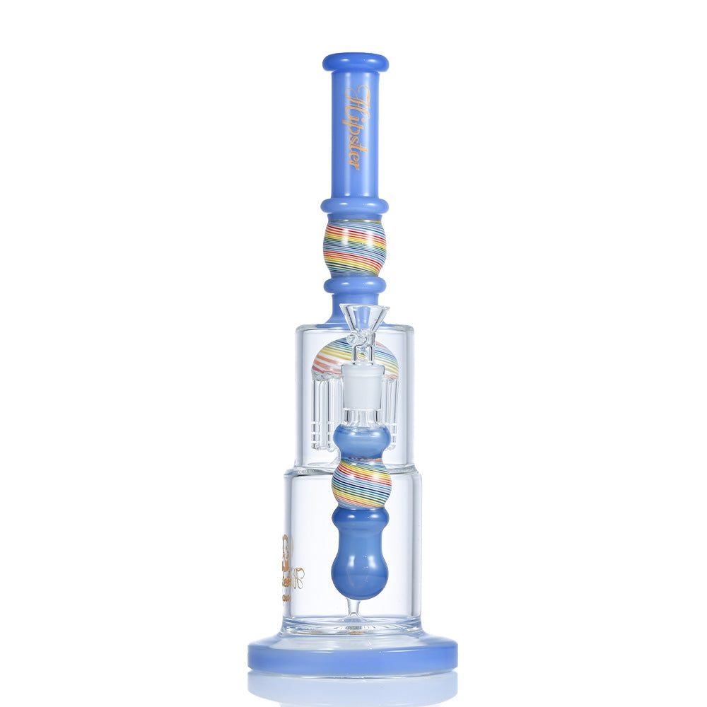 Hipster Tall Blue Perc Glass Bong SF028