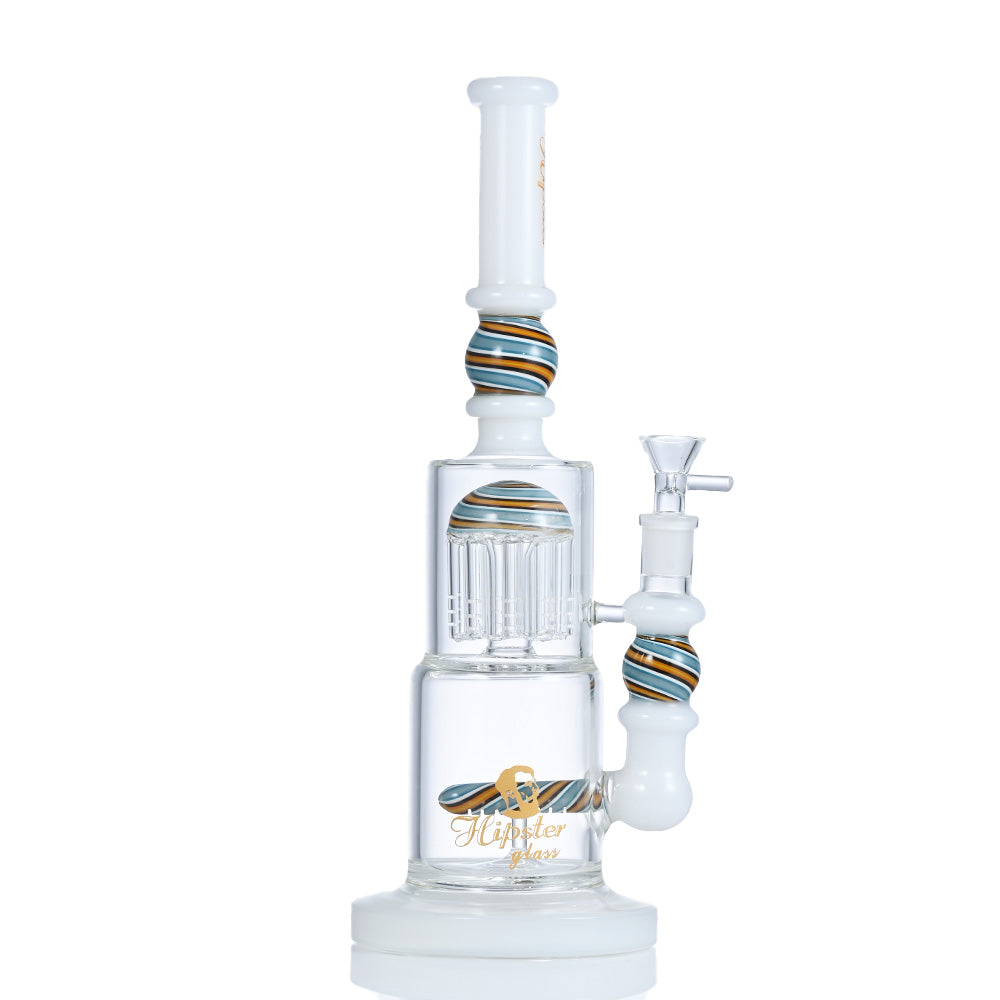 Hipster Tall Blue Perc Glass Bong SF028