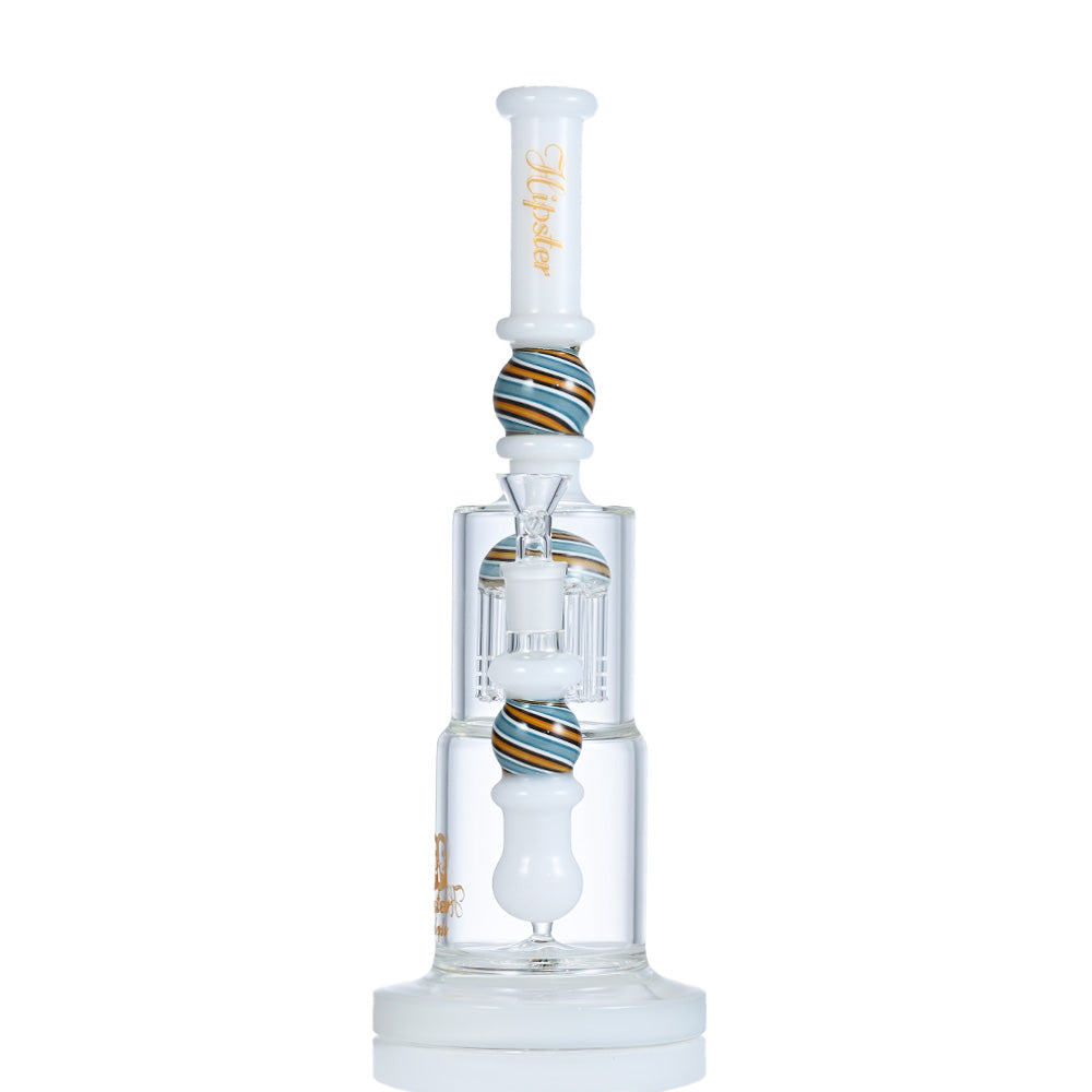 Hipster Tall Blue Perc Glass Bong SF028