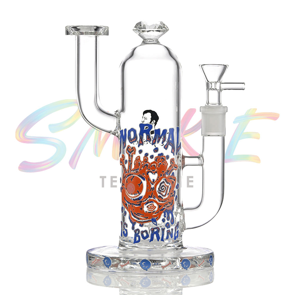 Graffiti Skull Typography Beaker Glass Water Pipe SF037