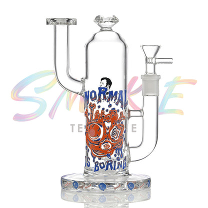 Graffiti Skull Typography Beaker Glass Water Pipe SF037