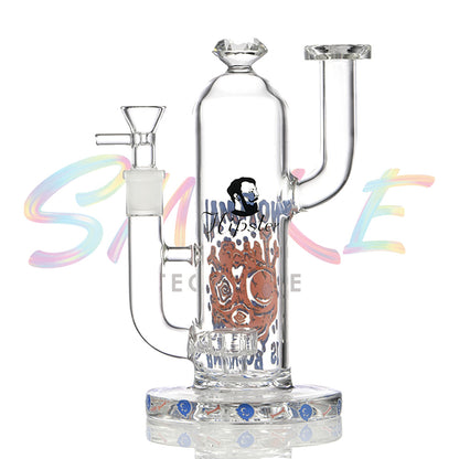 Graffiti Skull Typography Beaker Glass Water Pipe SF037