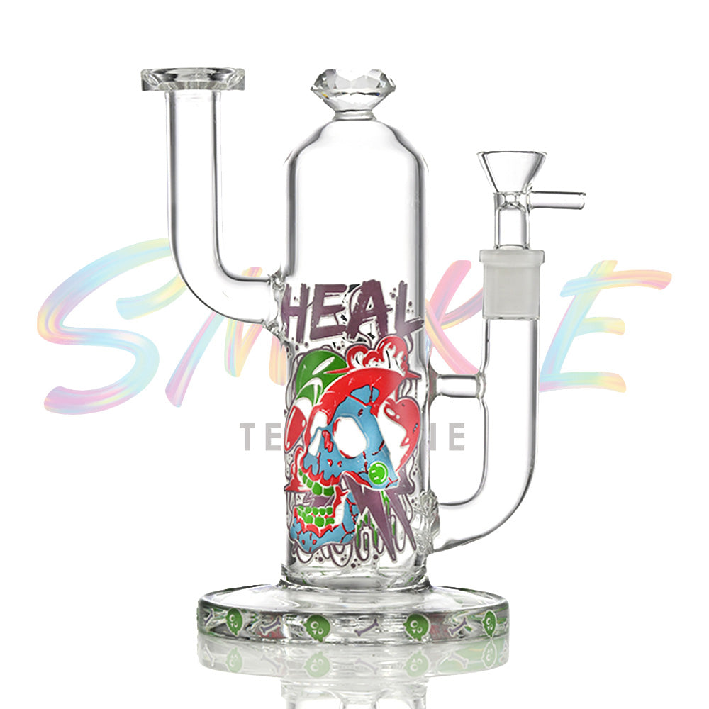 Graffiti Skull Typography Beaker Glass Water Pipe SF037