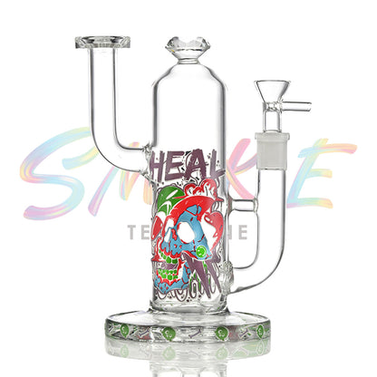 Graffiti Skull Typography Beaker Glass Water Pipe SF037