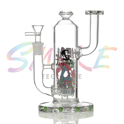 Graffiti Skull Typography Beaker Glass Water Pipe SF037