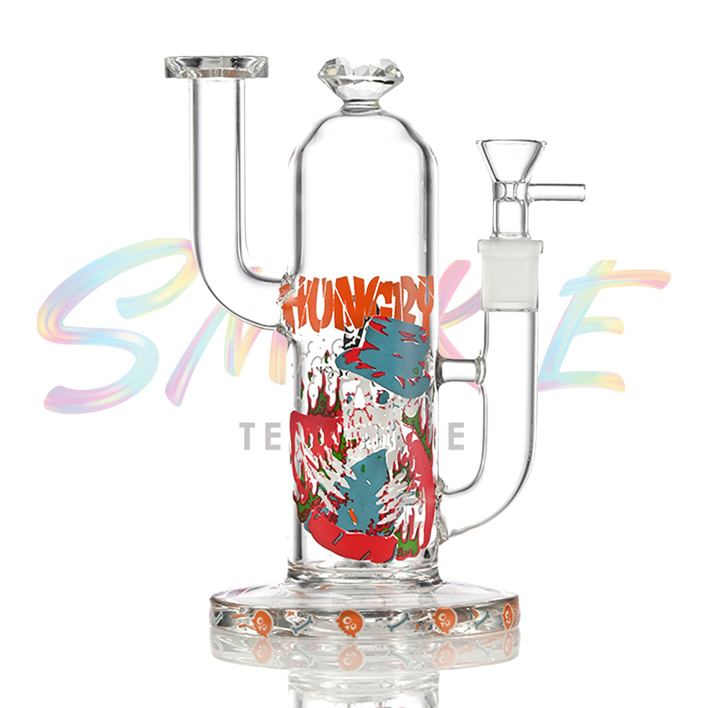 Graffiti Skull Typography Beaker Glass Water Pipe SF037