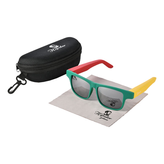 Rasta-Themed Sunglasses with Case & Cloth SGLS001