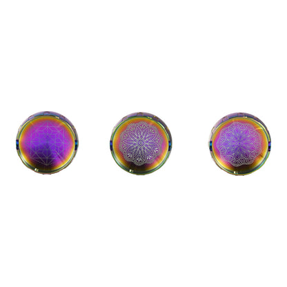 Mandala Engraved Rainbow Zinc Grinder SW2209-4