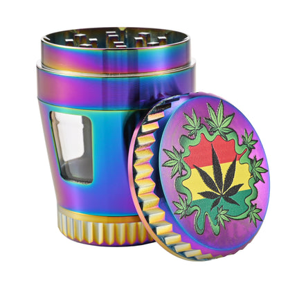 Rainbow Zinc Herb Grinder with Window SW2220-4
