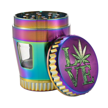 Rainbow Zinc Herb Grinder with Window SW2220-4