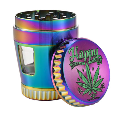 Rainbow Zinc Herb Grinder with Window SW2220-4