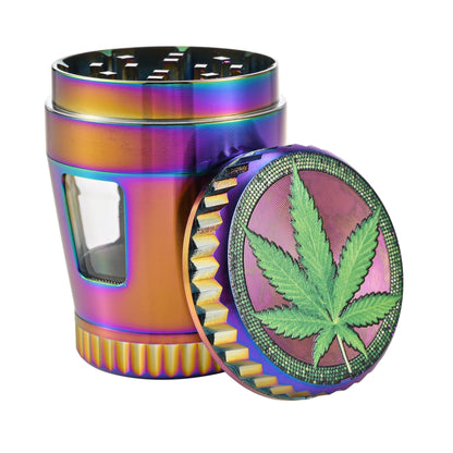 Rainbow Zinc Herb Grinder with Window SW2220-4