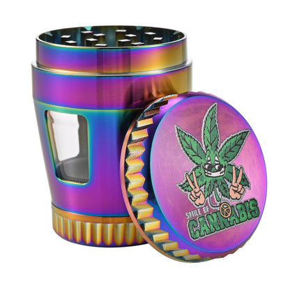 Rainbow Zinc Herb Grinder with Window SW2220-4