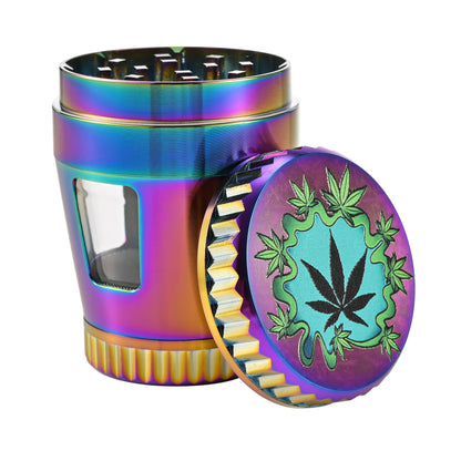 Rainbow Zinc Herb Grinder with Window SW2220-4
