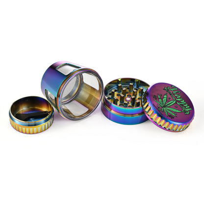 Rainbow Zinc Herb Grinder with Window SW2220-4
