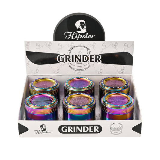 Hipster 63 mm Rainbow 4-Part Aluminum Herb Grinder (SW2229-4) - Smoke Tech One LLC