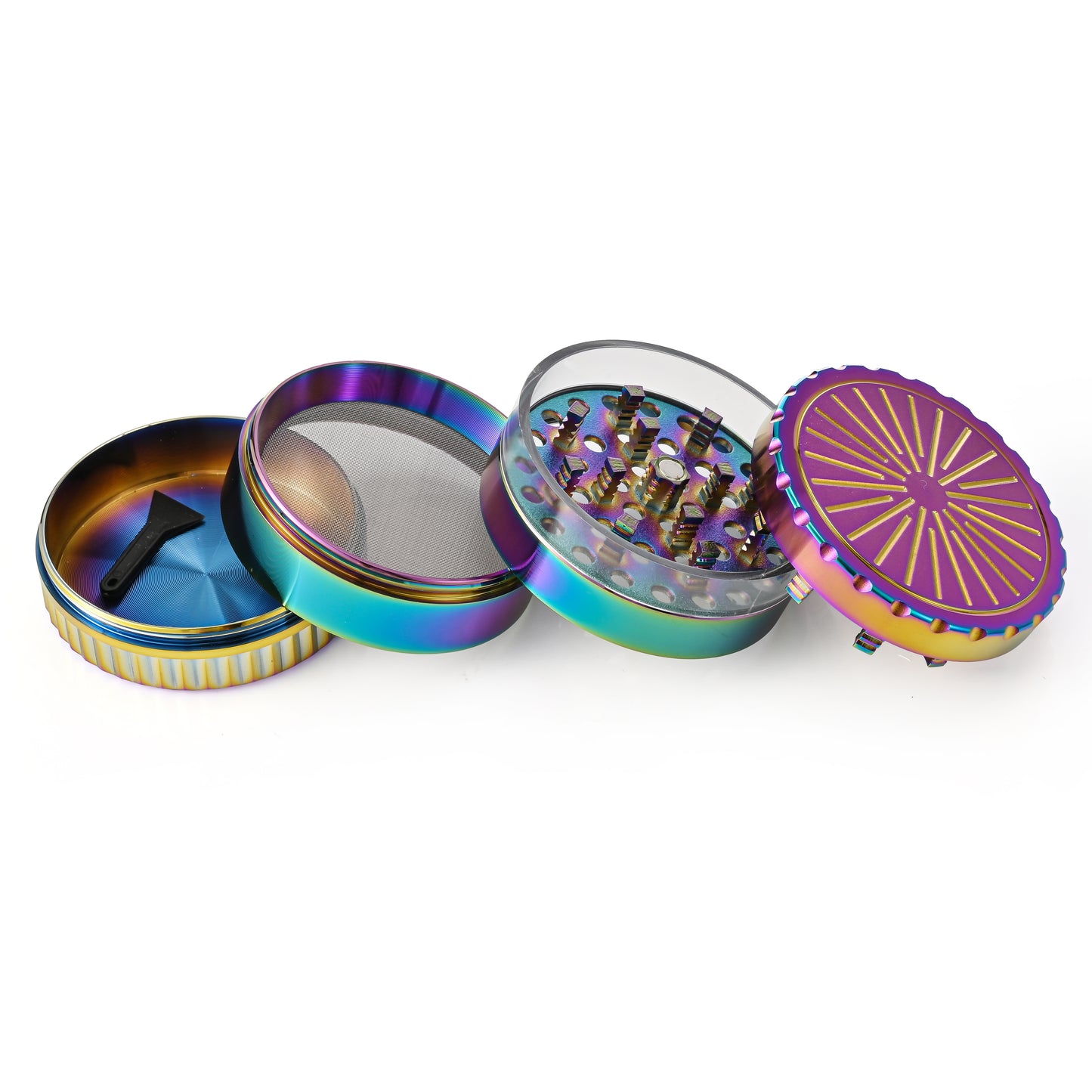 Hipster 62 mm Rainbow 4-Part Aluminum Herb Grinder (SW2246-4)