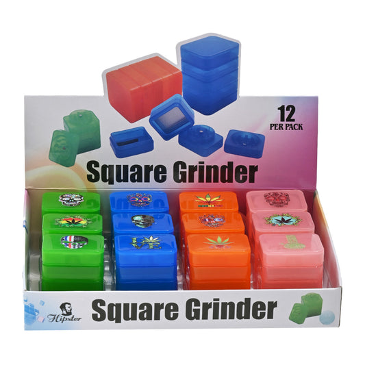 Square Plastic Herb Grinder SW2270-4 - Smoke Tech One LLC
