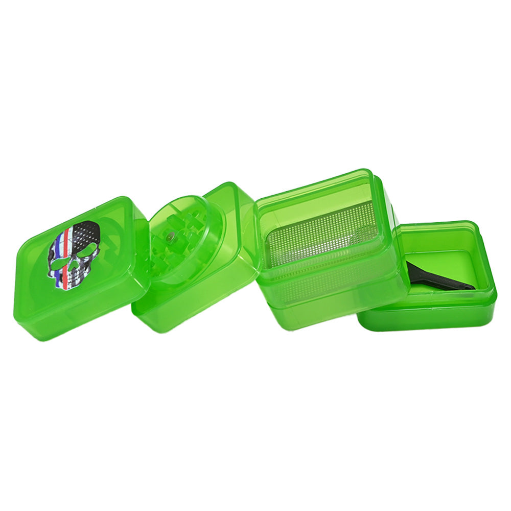 Square Plastic Herb Grinder SW2270-4 - Smoke Tech One LLC