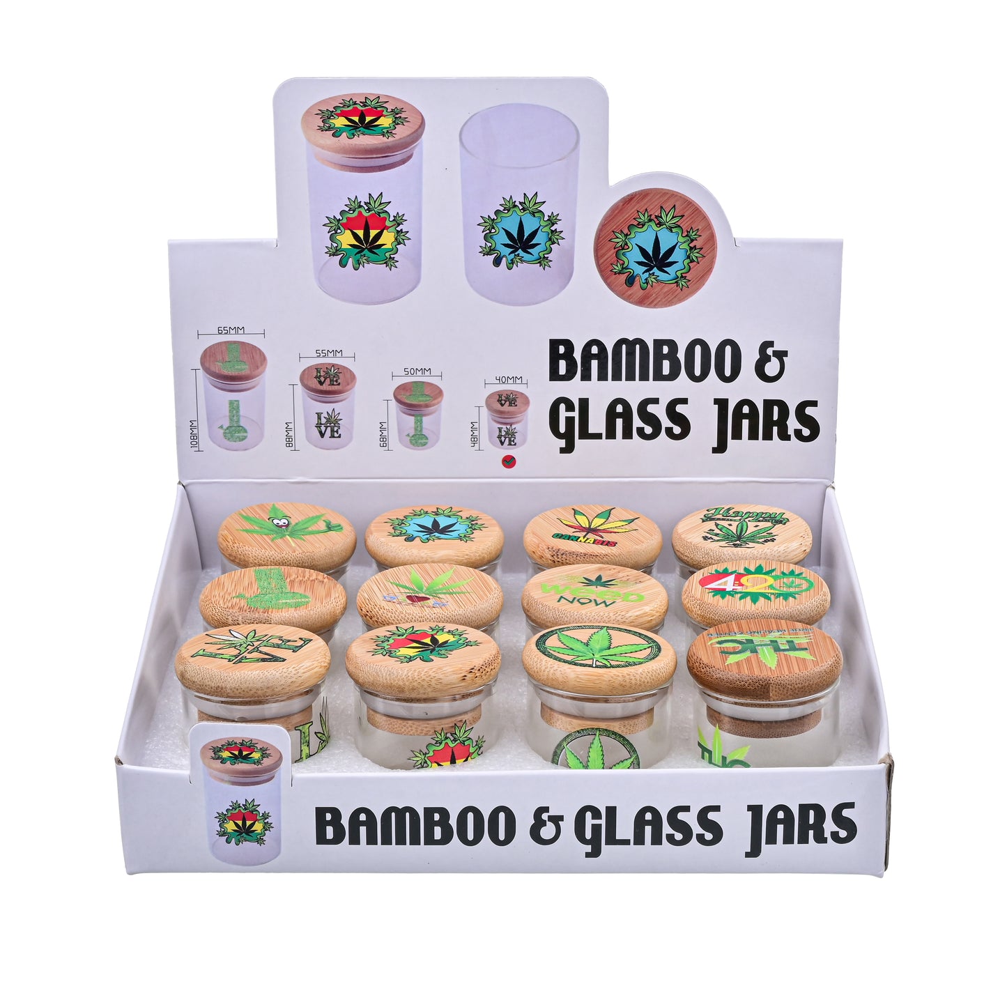 SW3006 - Bamboo Lid Glass Storage Jar – 40 x 48 mm