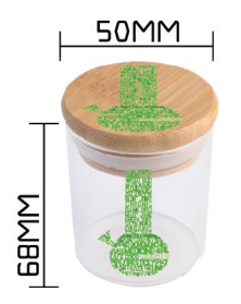 SW3007 - Bamboo Lid Glass Storage Jar – 47 x 68 mm