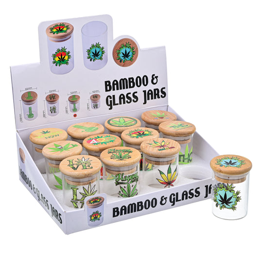 SW3007 - Bamboo Lid Glass Storage Jar – 47 x 68 mm
