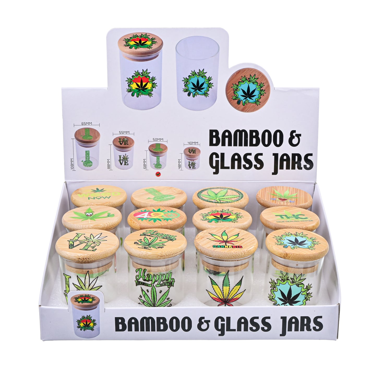 SW3007 - Bamboo Lid Glass Storage Jar – 47 x 68 mm