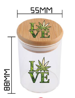 SW3008 - Bamboo Lid Glass Storage Jar – 55 x 88 mm