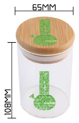 SW3009 - Bamboo Lid Glass Storage Jar – 65 x 108 mm