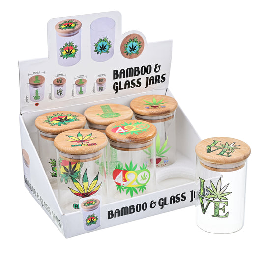 SW3009 - Bamboo Lid Glass Storage Jar – 65 x 108 mm