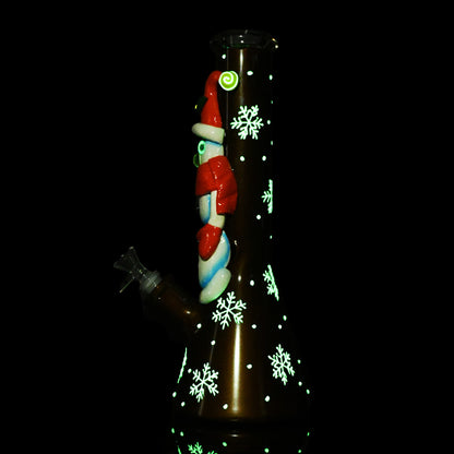 14 inch Glow Snowman Gnome Beaker Bong TZ238 - Smoke Tech One LLC