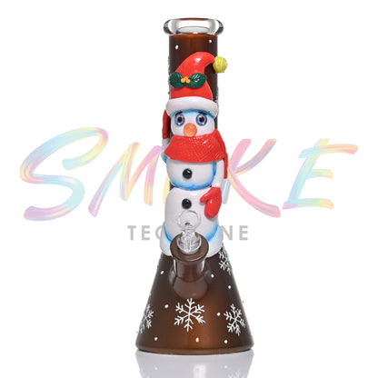 14 inch Glow Snowman Gnome Beaker Bong TZ238 - Smoke Tech One LLC