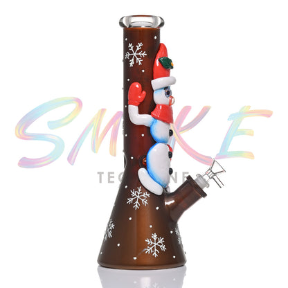 14 inch Glow Snowman Gnome Beaker Bong TZ238 - Smoke Tech One LLC