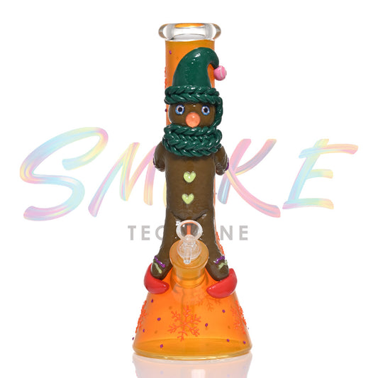 14 inch Glow Holiday Gnome Beaker Bong TZ239 - Smoke Tech One LLC
