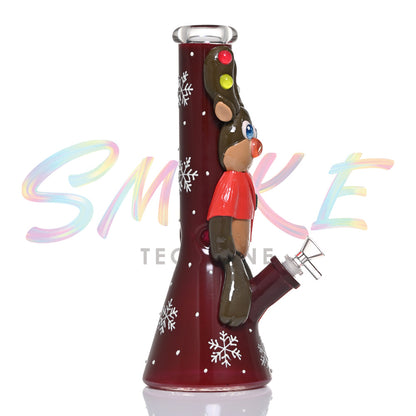 14 inch Rudolph the Red-Nosed Reindeer Holiday Water Pipe TZ240 - Smoke Tech One LLC
