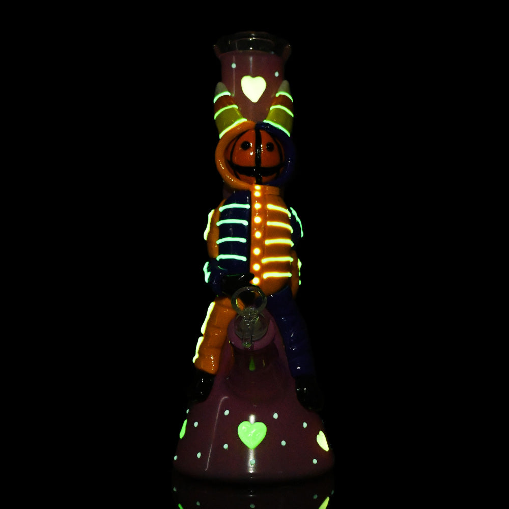 14inch Glow Pumpkin Gnome Beaker Bong TZ241 - Smoke Tech One LLC