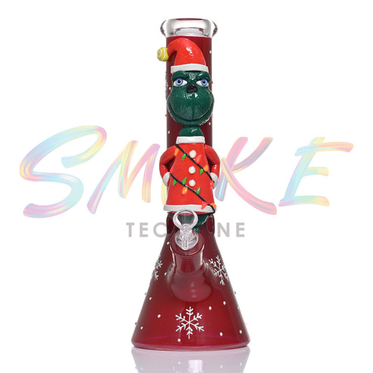 14 inch Glow Holiday Gnome Beaker Bon TZ242 - Smoke Tech One LLC