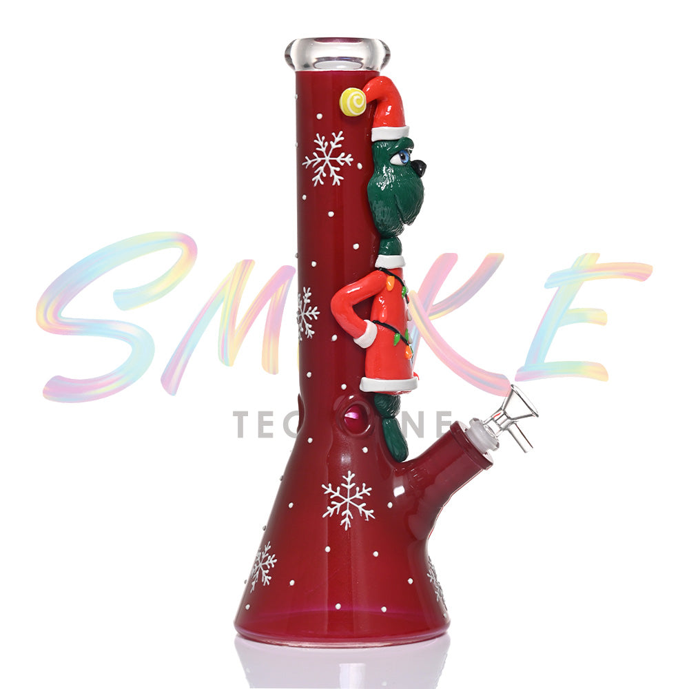 14 inch Glow Holiday Gnome Beaker Bon TZ242 - Smoke Tech One LLC